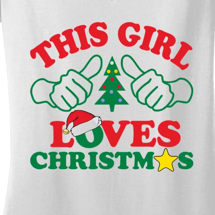 This Girl Love Christmas Women's V-Neck T-Shirt