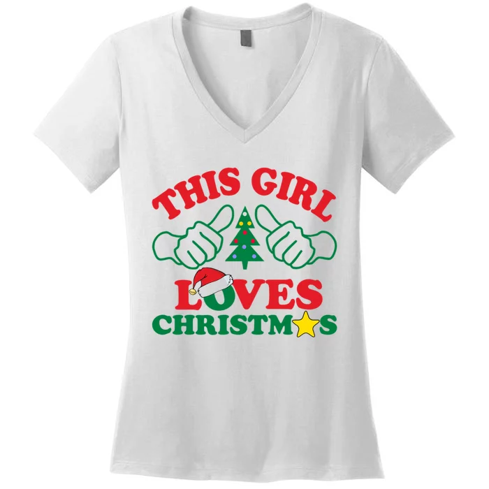 This Girl Love Christmas Women's V-Neck T-Shirt