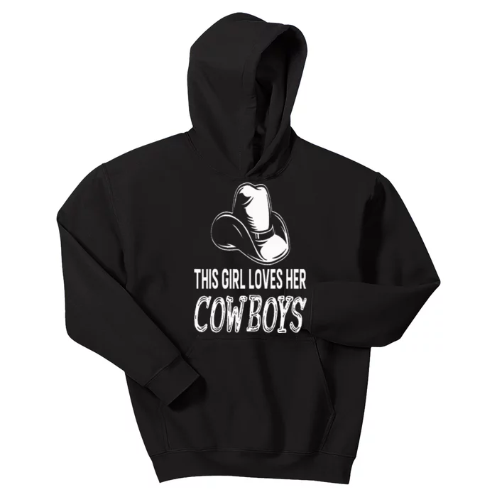 This Girl Loves Her Cowboy Cute Texas Dallas Kids Hoodie