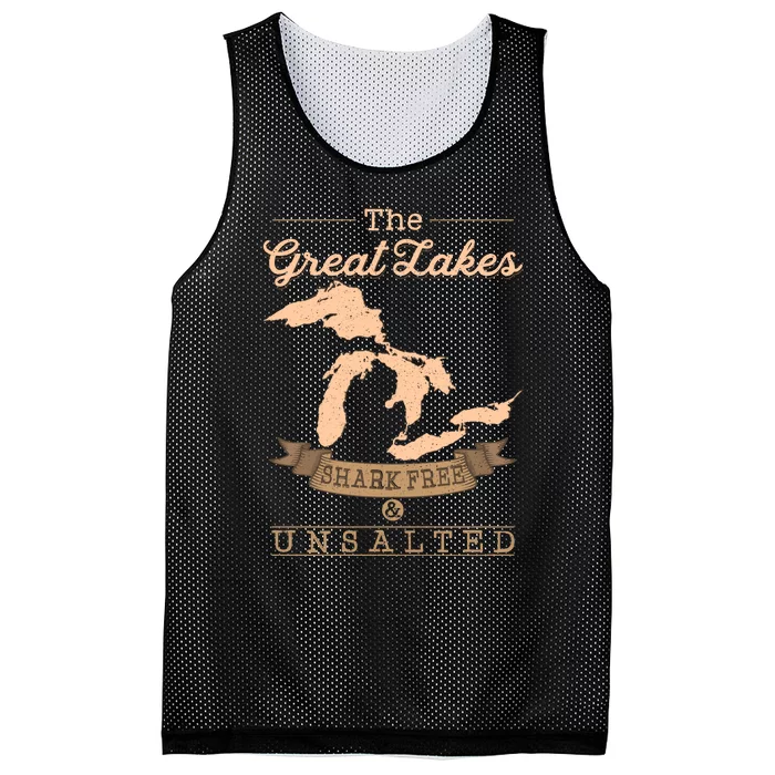 The Great Lakes Shark Free Unsalted Michigan Gift Mesh Reversible Basketball Jersey Tank