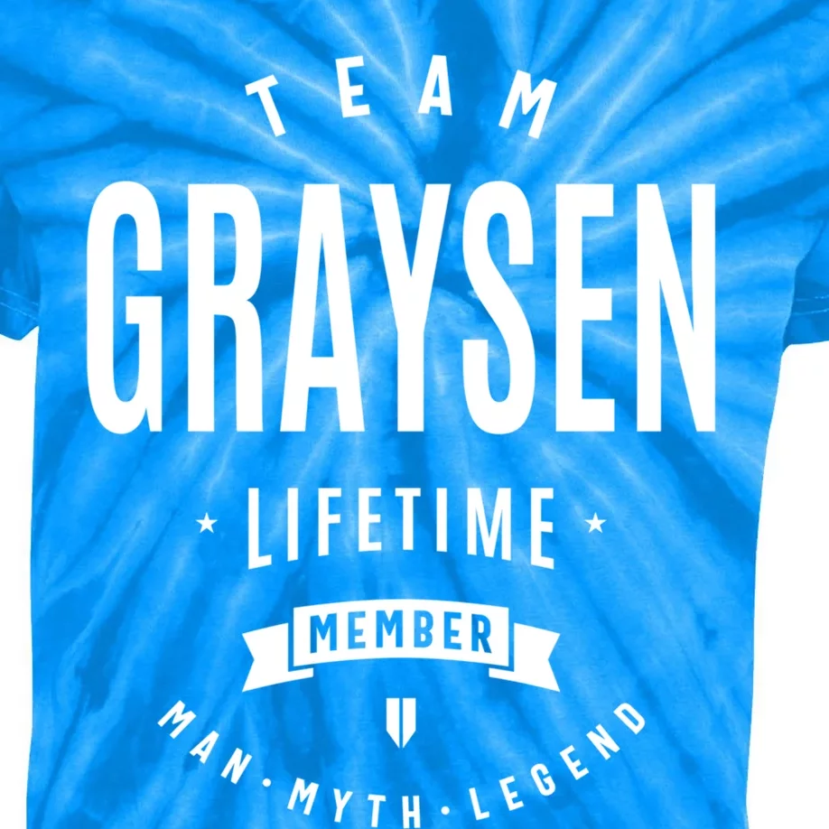 Team Graysen Lifetime Member Funny Name Graysen Gift Kids Tie-Dye T-Shirt