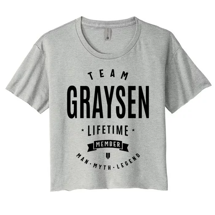 Team Graysen Lifetime Member Funny Name Graysen Gift Women's Crop Top Tee