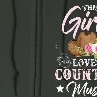 This Girl Loves Country Music Full Zip Hoodie