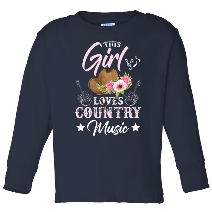 This Girl Loves Country Music Toddler Long Sleeve Shirt