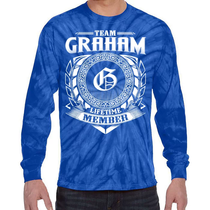 Team Graham Lifetime Member Vintage Graham Family Gift Tie-Dye Long Sleeve Shirt