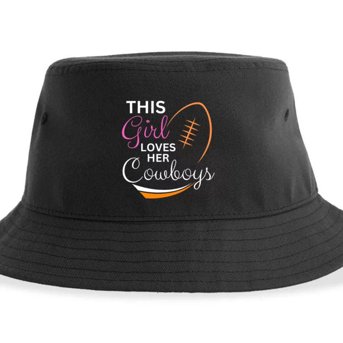 This Girl Loves Her Cowboy Cute Texas Dallas Sustainable Bucket Hat