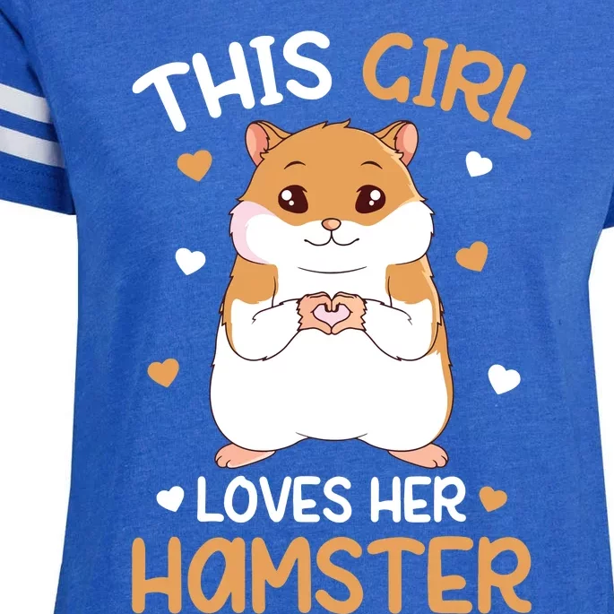 This Girl Loves Her Hamster Hammy Girl Hamster Lover Enza Ladies Jersey Football T-Shirt