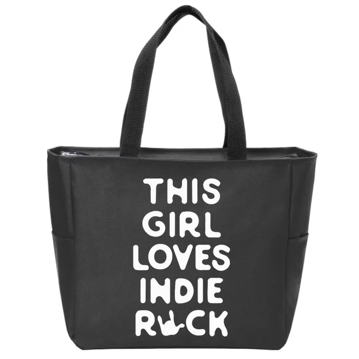 This Girl Loves Indie Rock Zip Tote Bag