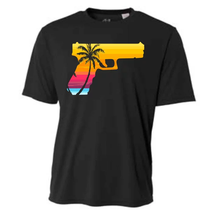 Tropical Gun Lover Firearm Beach Cute Hawaiian Gift Aloha Cooling Performance Crew T-Shirt