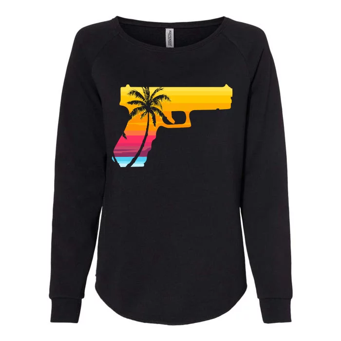 Tropical Gun Lover Firearm Beach Cute Hawaiian Gift Aloha Womens California Wash Sweatshirt