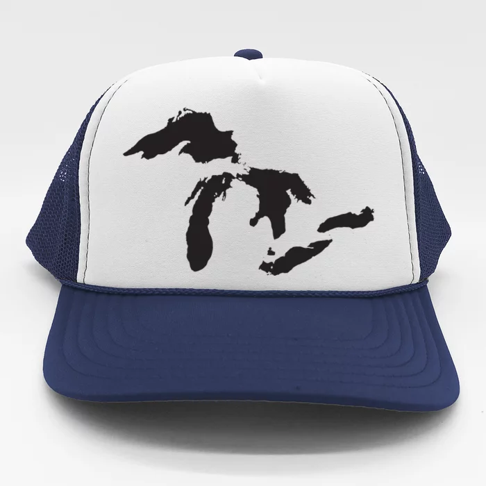 The Great Lakes Detroit Michigan T Trucker Hat