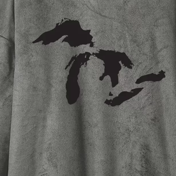 The Great Lakes Detroit Michigan T Hooded Wearable Blanket