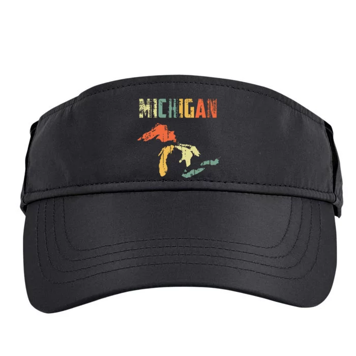 The Great Lakes Largest Water Retro Color Michigan Mi Pride Adult Drive Performance Visor