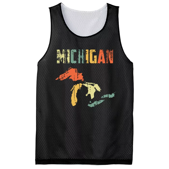 The Great Lakes Largest Water Retro Color Michigan Mi Pride Mesh Reversible Basketball Jersey Tank