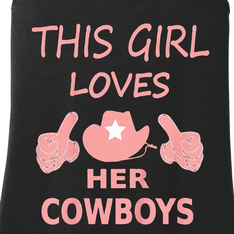 This Girl Loves Her Cowboy Cute Texas Dallas Ladies Essential Tank