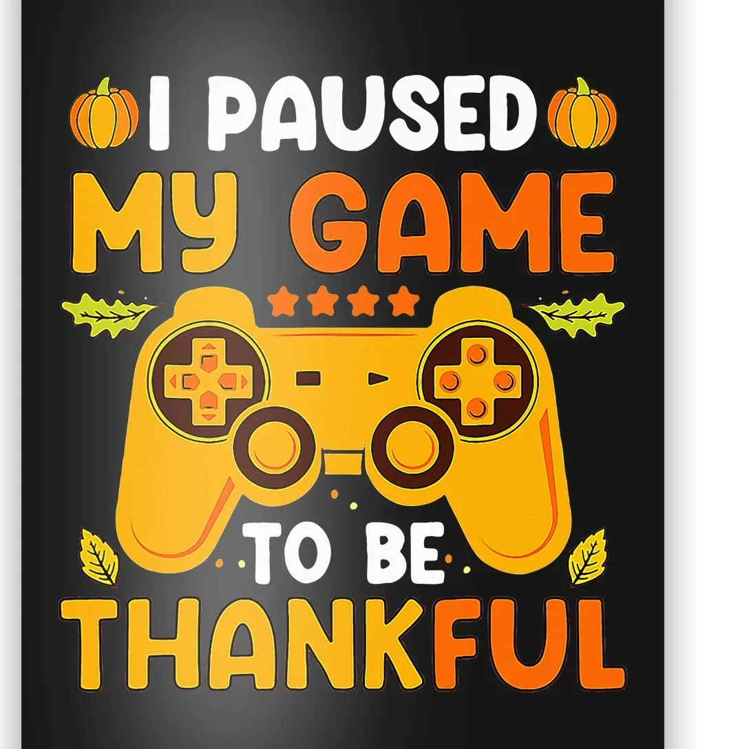 Thankful Gamer Leveling Up with Video Game Thanksgiving Poster