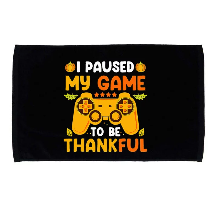 Thankful Gamer Leveling Up with Video Game Thanksgiving Microfiber Hand Towel