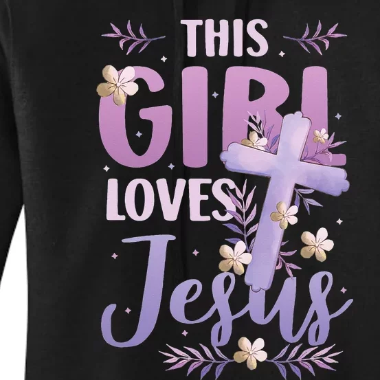 This Girl Loves Jesus Cute Christian Girl Jesus Women's Pullover Hoodie