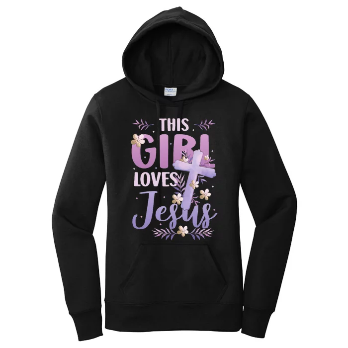 This Girl Loves Jesus Cute Christian Girl Jesus Women's Pullover Hoodie