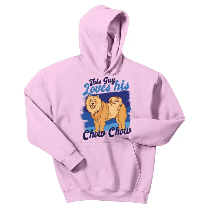 This Guy Loves His Chow Chow Dog Kids Hoodie