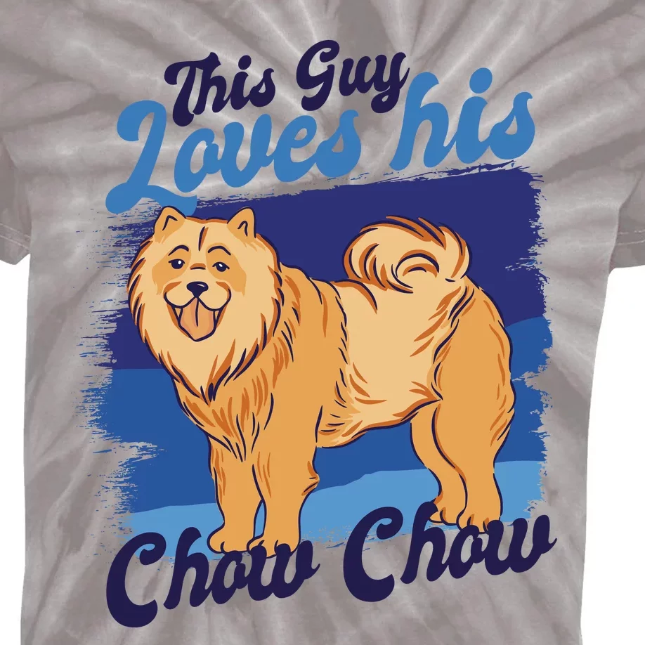 This Guy Loves His Chow Chow Dog Kids Tie-Dye T-Shirt