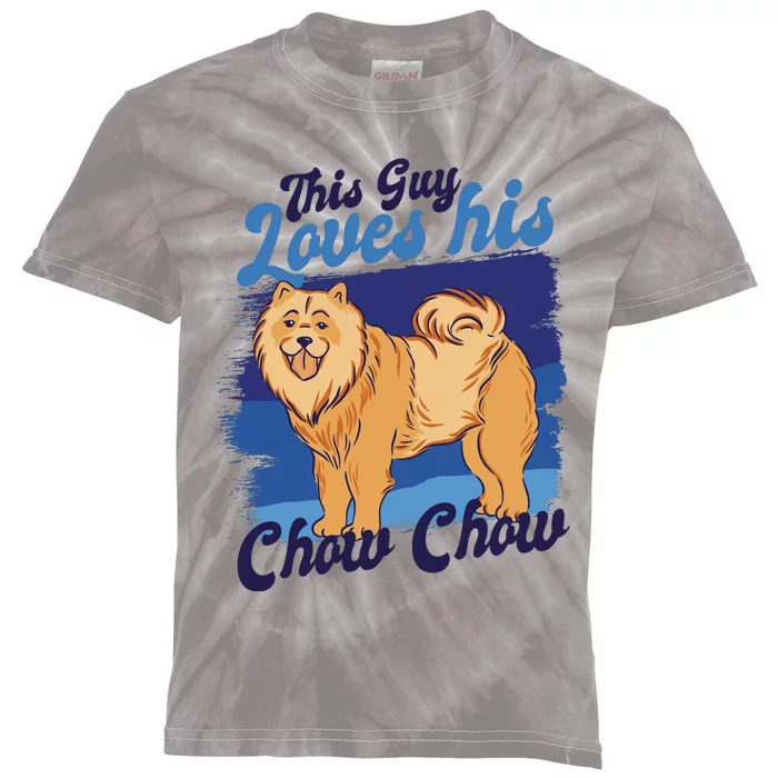 This Guy Loves His Chow Chow Dog Kids Tie-Dye T-Shirt