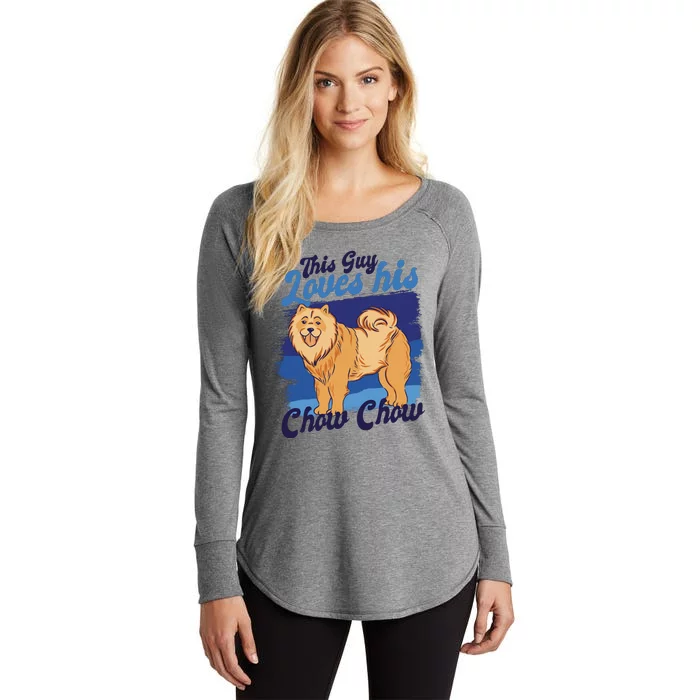 This Guy Loves His Chow Chow Dog Women's Perfect Tri Tunic Long Sleeve Shirt