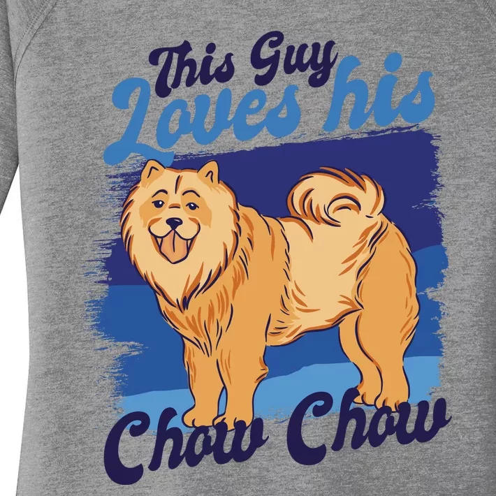 This Guy Loves His Chow Chow Dog Women's Perfect Tri Tunic Long Sleeve Shirt