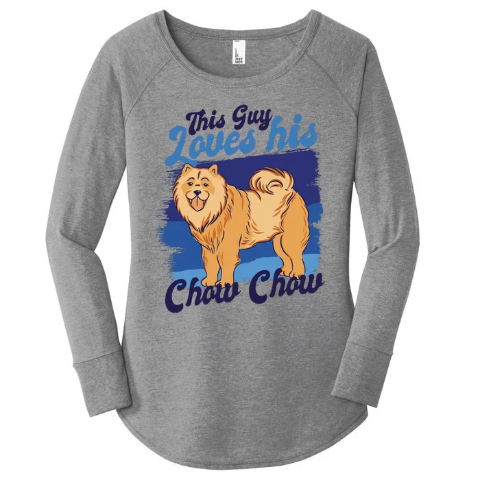 This Guy Loves His Chow Chow Dog Women's Perfect Tri Tunic Long Sleeve Shirt