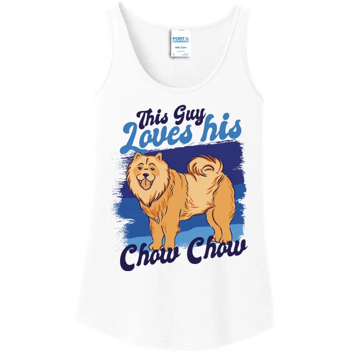 This Guy Loves His Chow Chow Dog Ladies Essential Tank