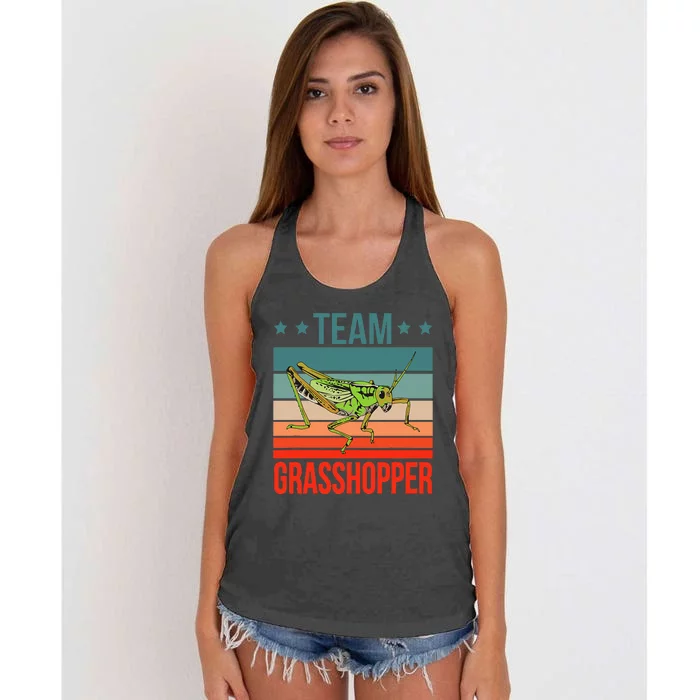 Team Grasshopper Locust Entomologist Insect Grasshopper Women's Knotted Racerback Tank