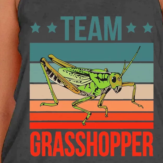 Team Grasshopper Locust Entomologist Insect Grasshopper Women's Knotted Racerback Tank