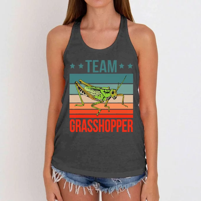 Team Grasshopper Locust Entomologist Insect Grasshopper Women's Knotted Racerback Tank