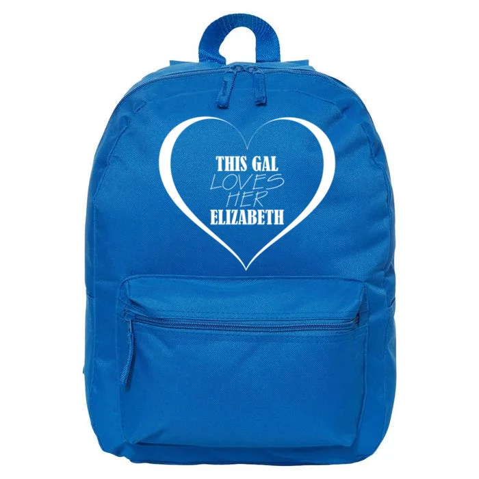 This Gal Loves Her Elizabeth Funny Gift Cute Elizabeth Funny Gift 16 in Basic Backpack