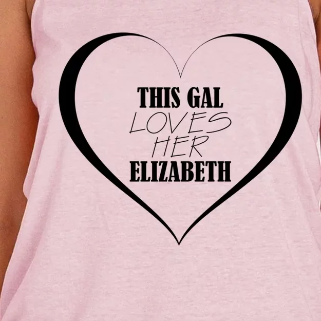 This Gal Loves Her Elizabeth Funny Gift Cute Elizabeth Funny Gift Women's Knotted Racerback Tank