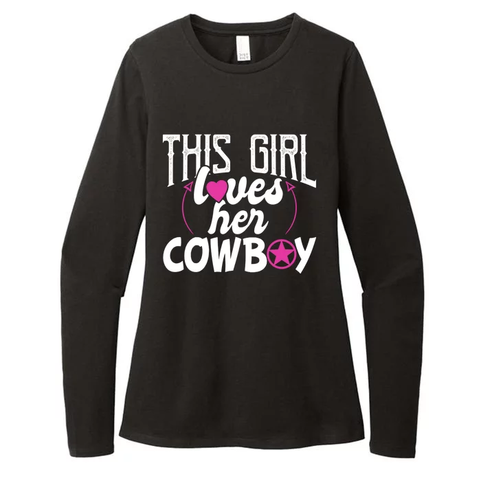 This Girl Loves Her Cowboy Cute Texas Dallas Womens CVC Long Sleeve Shirt