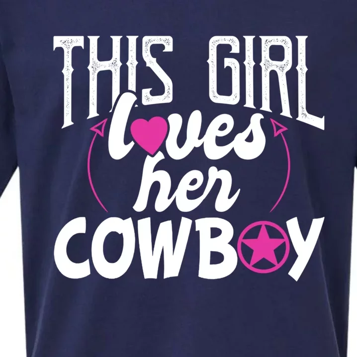 This Girl Loves Her Cowboy Cute Texas Dallas Sueded Cloud Jersey T-Shirt