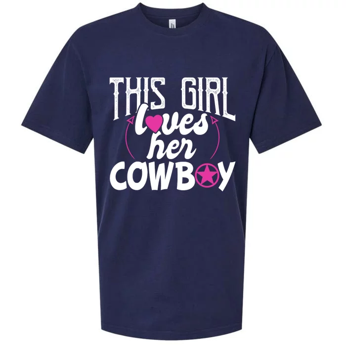 This Girl Loves Her Cowboy Cute Texas Dallas Sueded Cloud Jersey T-Shirt