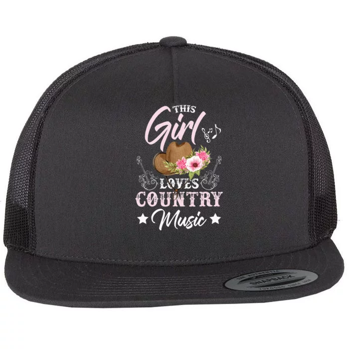 This Girl Loves Country Music Flat Bill Trucker Hat