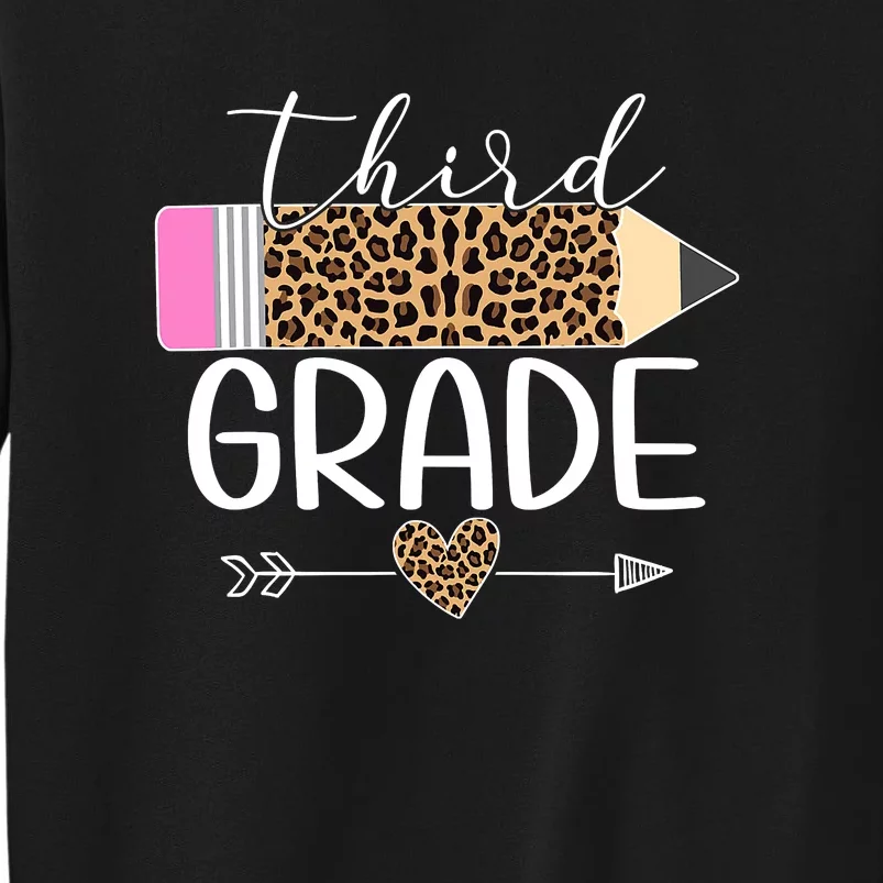 Third Grade Leopard Pencil Back To School Teachers Sweatshirt