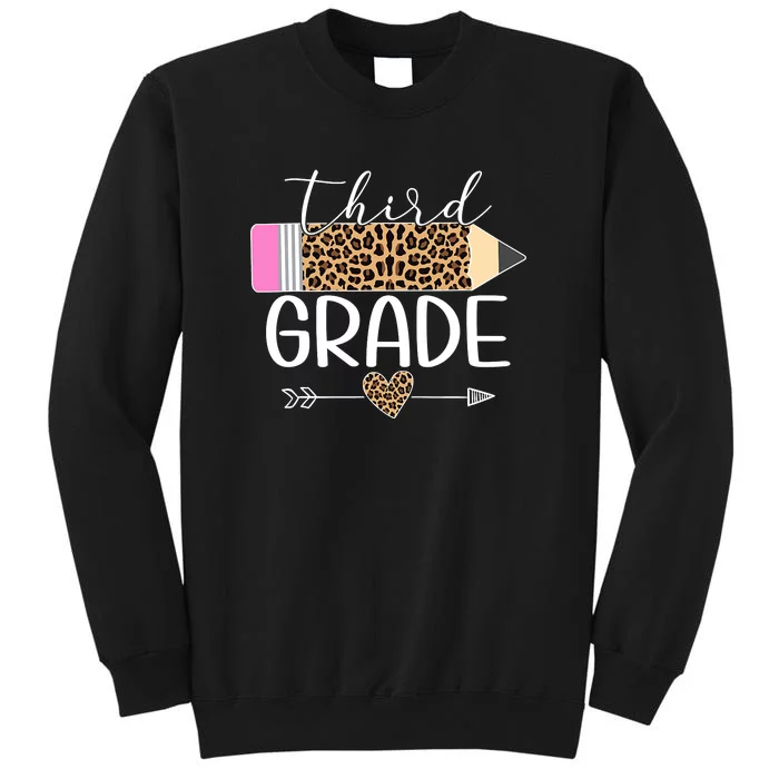 Third Grade Leopard Pencil Back To School Teachers Sweatshirt