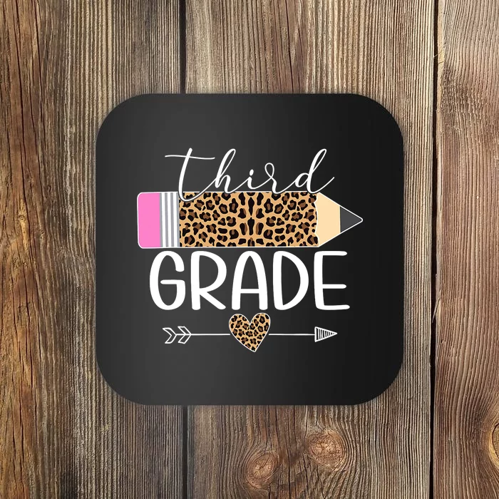 Third Grade Leopard Pencil Back To School Teachers Coaster