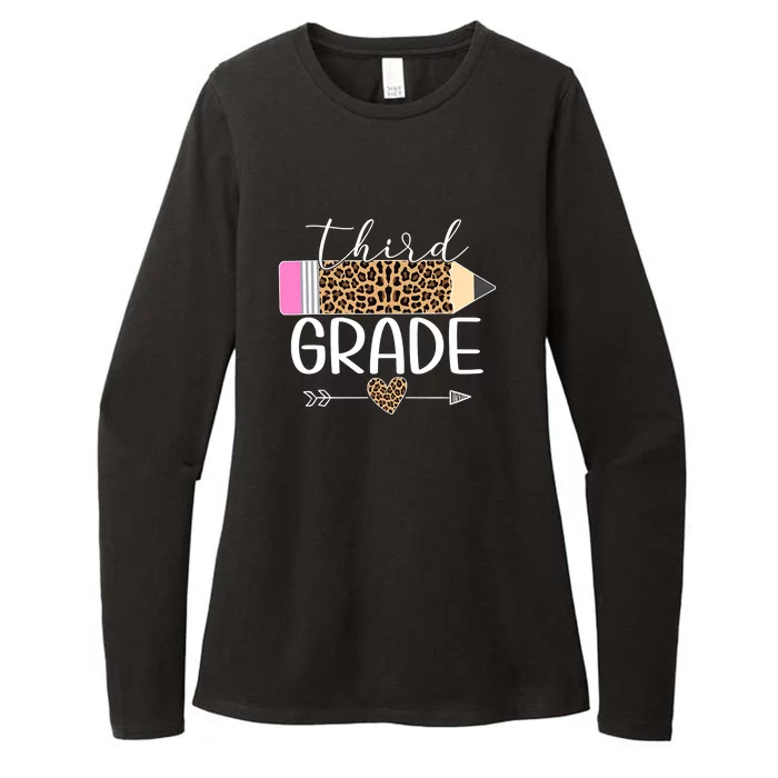 Third Grade Leopard Pencil Back To School Teachers Womens CVC Long Sleeve Shirt