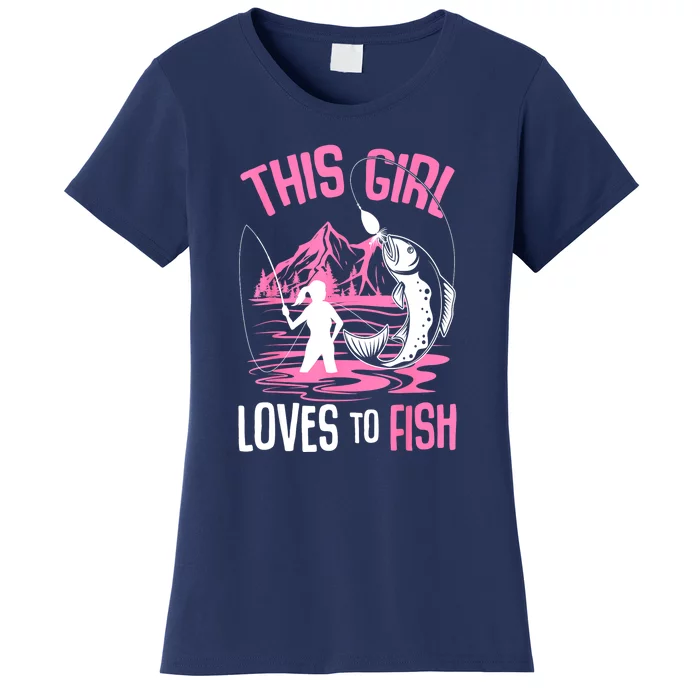 This Girl Loves To Fish Cool Fishing Girl Gifts Women's T-Shirt