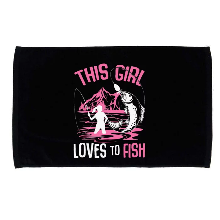 This Girl Loves To Fish Fishing Girl Microfiber Hand Towel