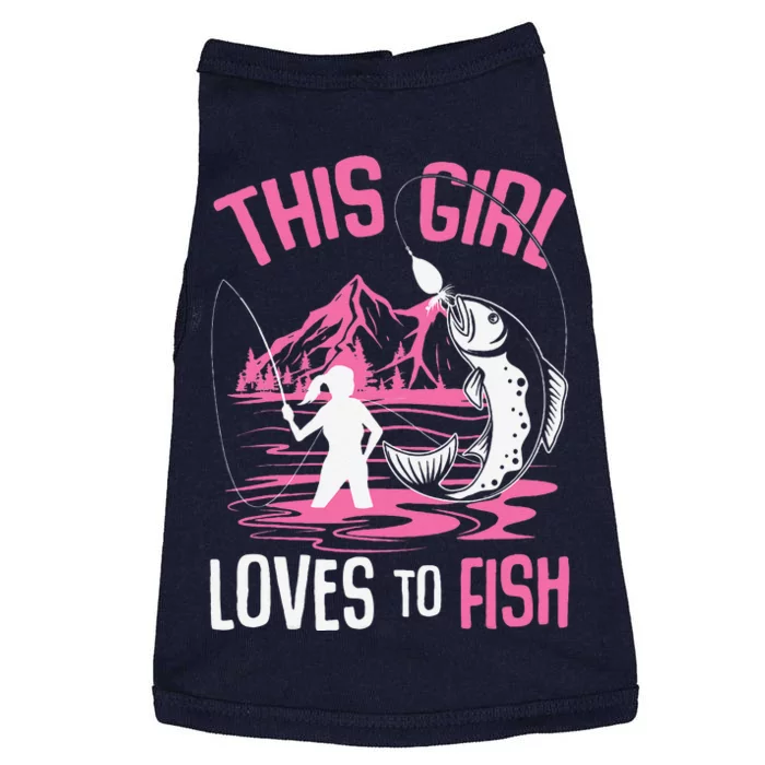 This Girl Loves To Fish Fishing Girl Doggie Tank