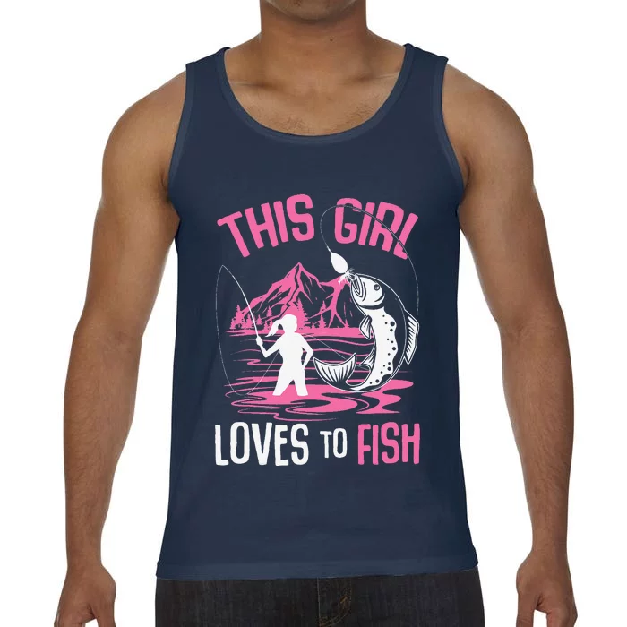 This Girl Loves To Fish Fishing Girl Comfort Colors® Tank Top