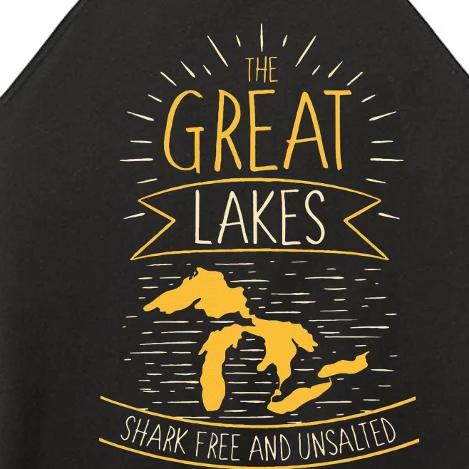 The Great Lakes Shark Free Unsalted Michigan Gift Women’s Perfect Tri Rocker Tank