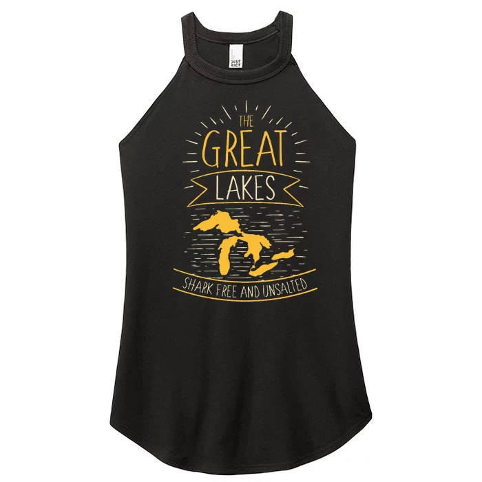 The Great Lakes Shark Free Unsalted Michigan Gift Women’s Perfect Tri Rocker Tank