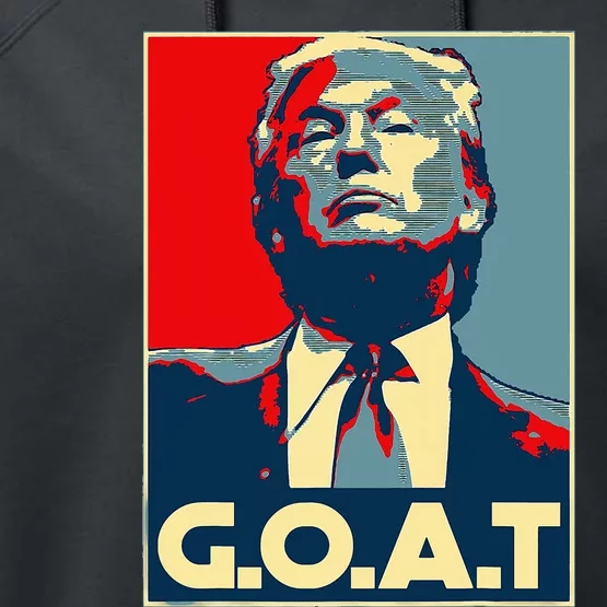 Trump Goat Middle Finger Election 2024 Republican Poster Performance Fleece Hoodie